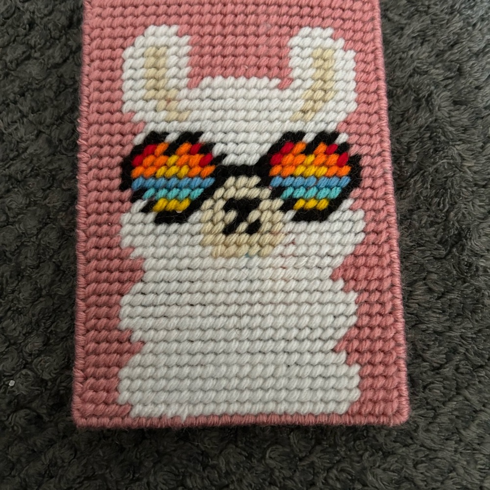 Handcrafted lama with sunglasses eyeglasses case